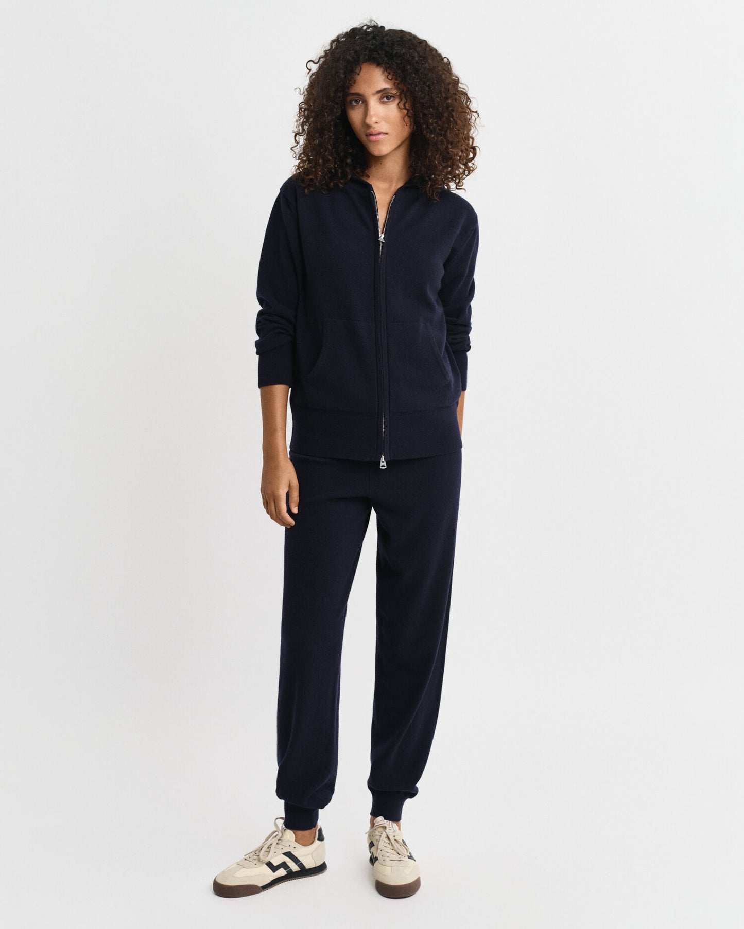 Sweat à capuche zippé en agneau superfine