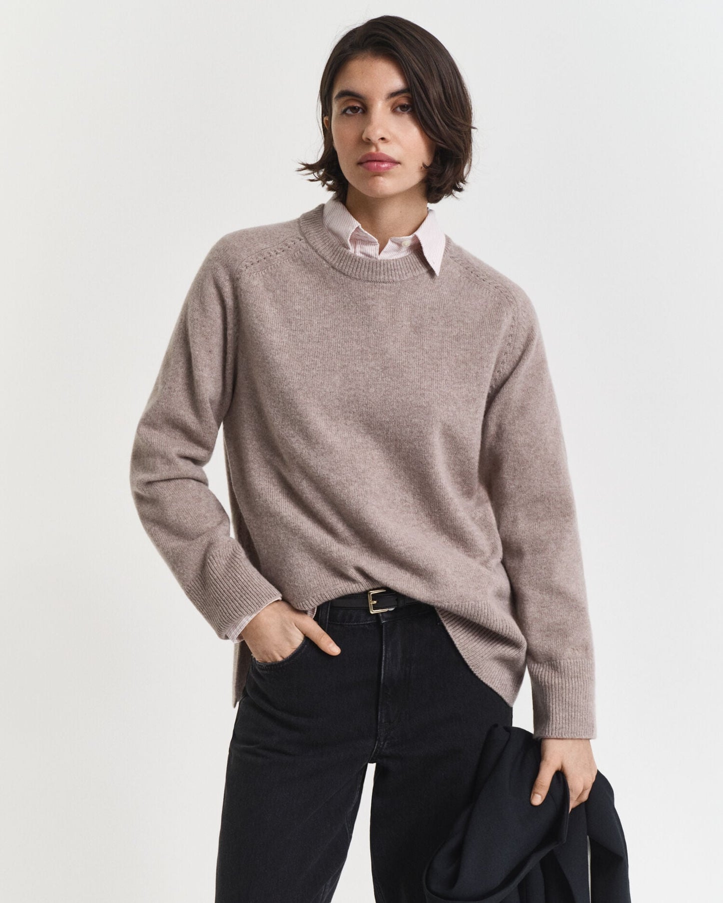 Pull ras-du-cou en doux mélange laine et cachemire