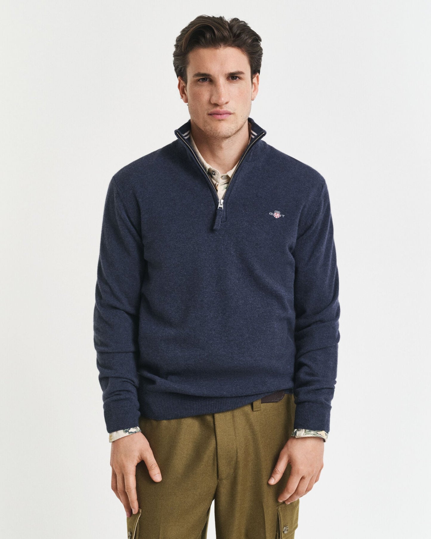 Feinste Lammwolle Half-Zip Pullover