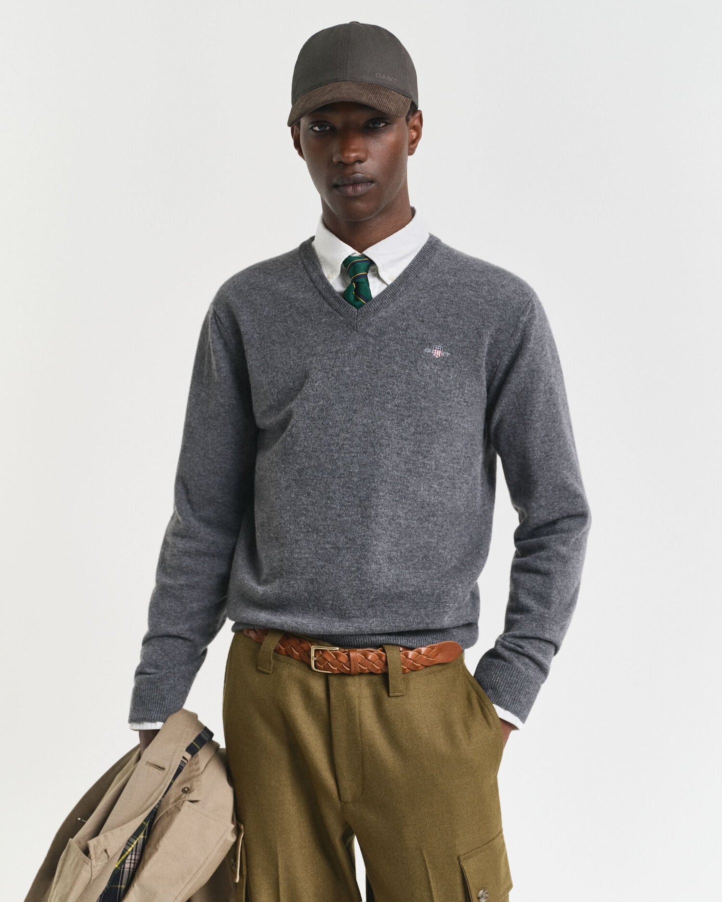 Feinste Lammwolle V-Ausschnitt Pullover