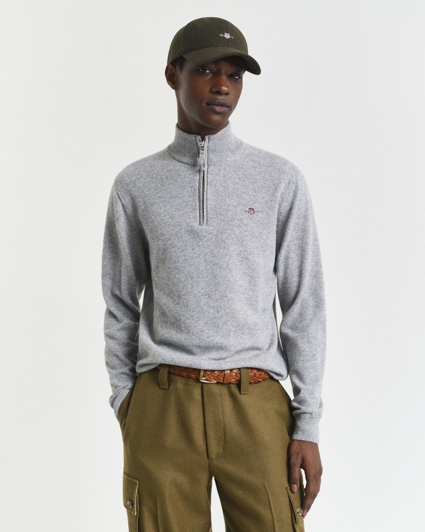 Feinste Lammwolle Half-Zip Pullover