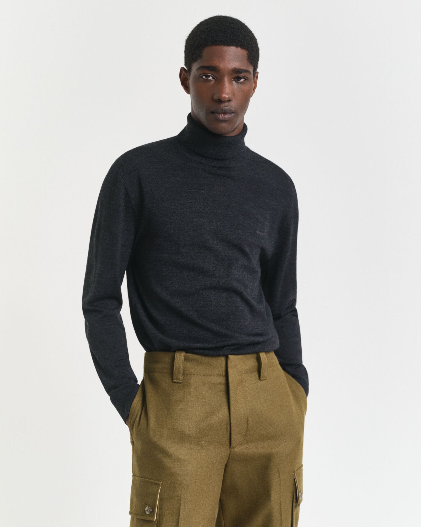 Rollkragenpullover aus extrafeiner Merinowolle