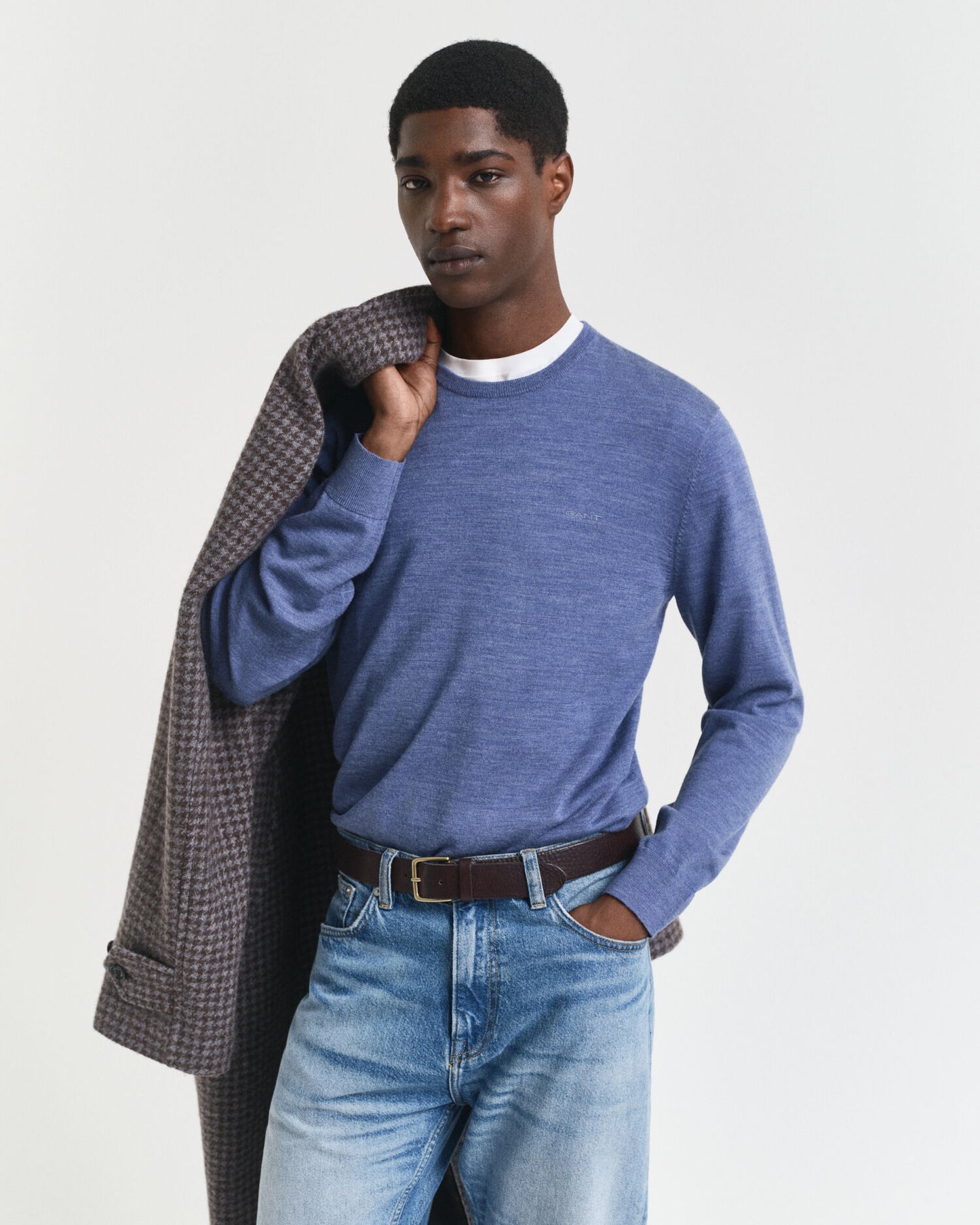Pull ras du cou en laine mérinos extra fine