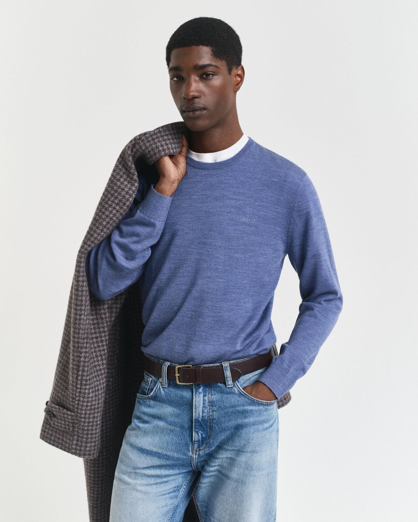 Pull en maille ras du cou 100 % mérinos extrafin