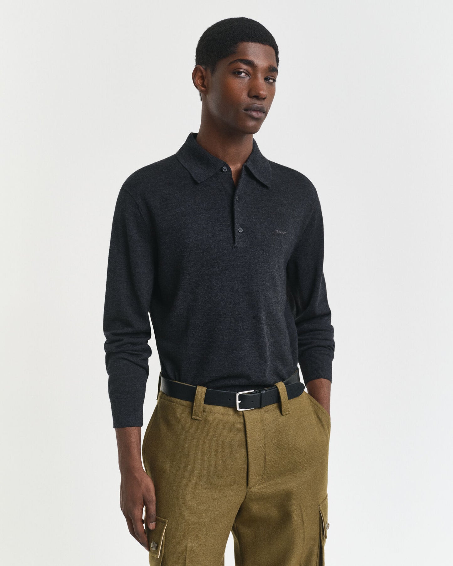 Polo-Pullover aus extrafeiner Merinowolle