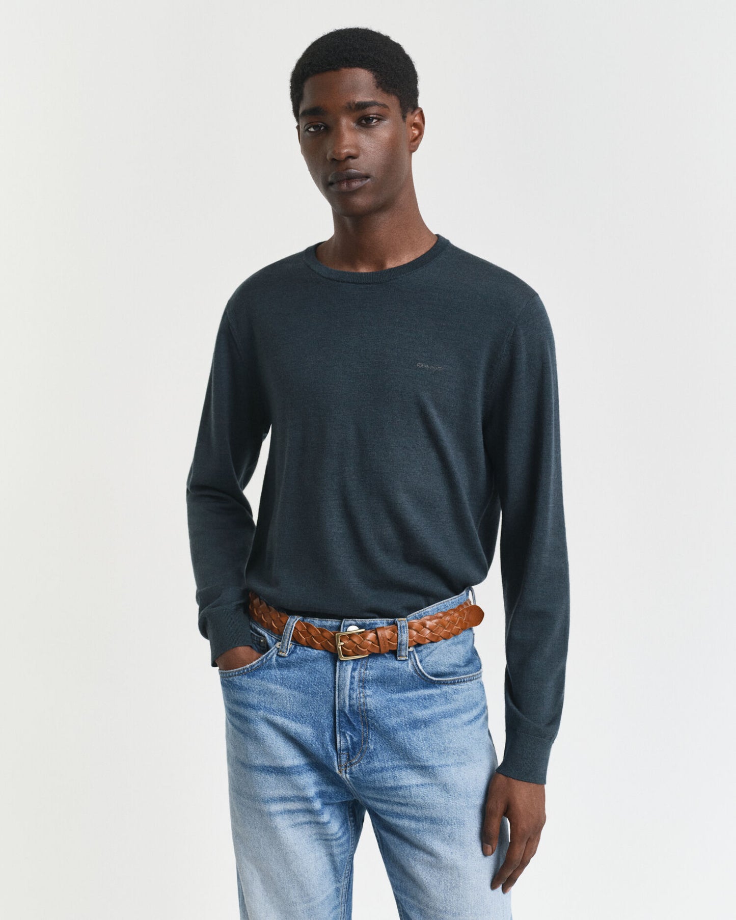 Pull ras du cou en laine mérinos extra fine
