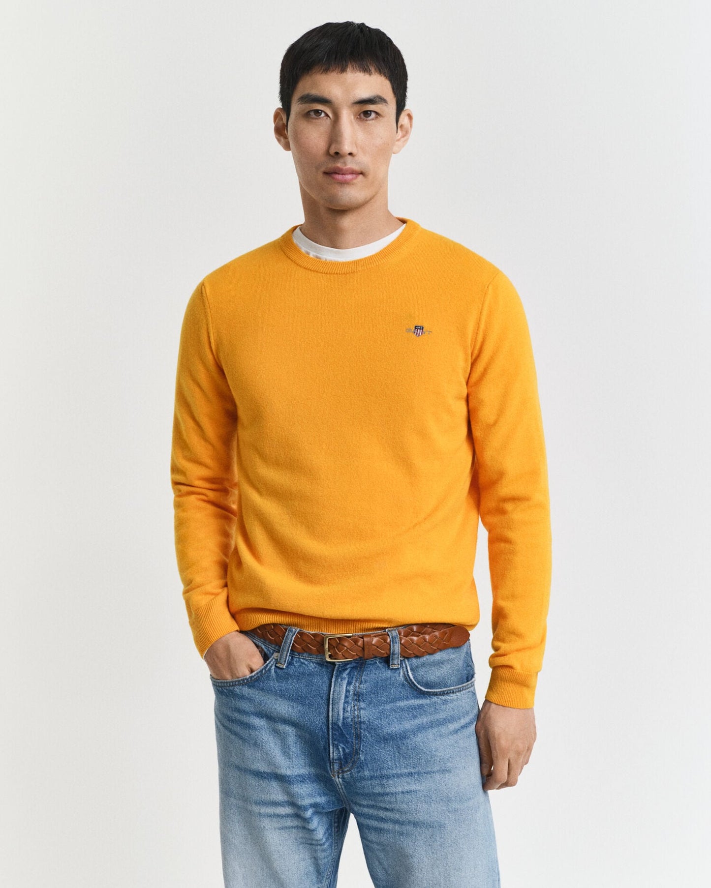 Pullover aus superfeiner Lammwolle mit Rundhalsausschnitt