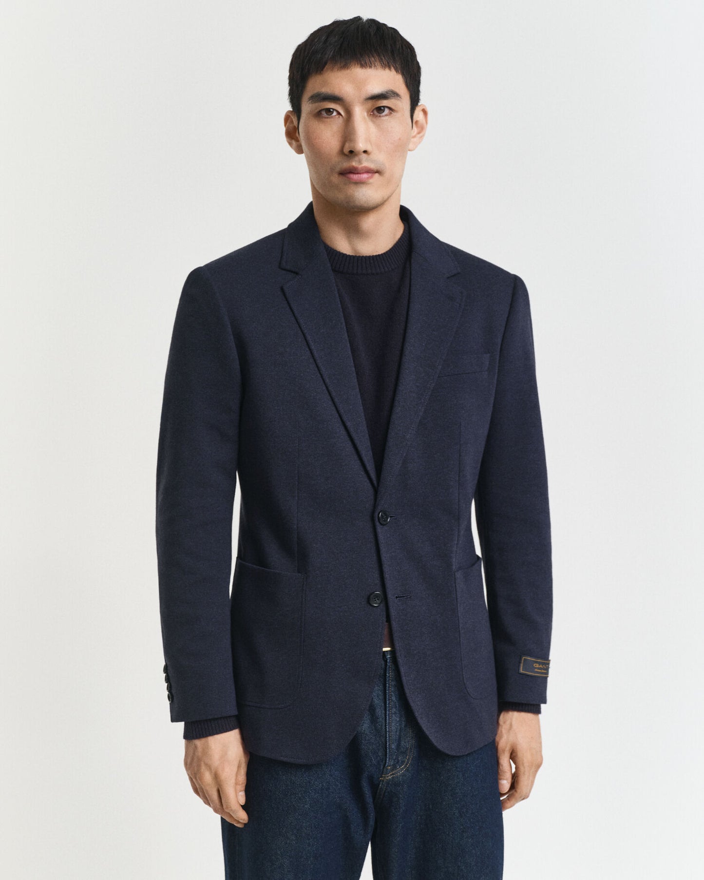 Slim Fit Two-Toned Jersey Pique Blazer