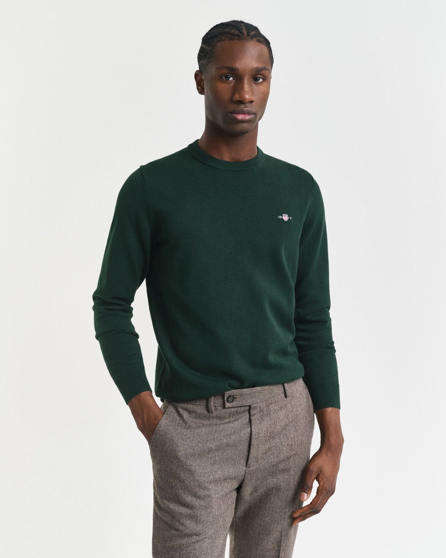 Klassischer Pullover mit Rundhalsausschnitt aus Baumwolle