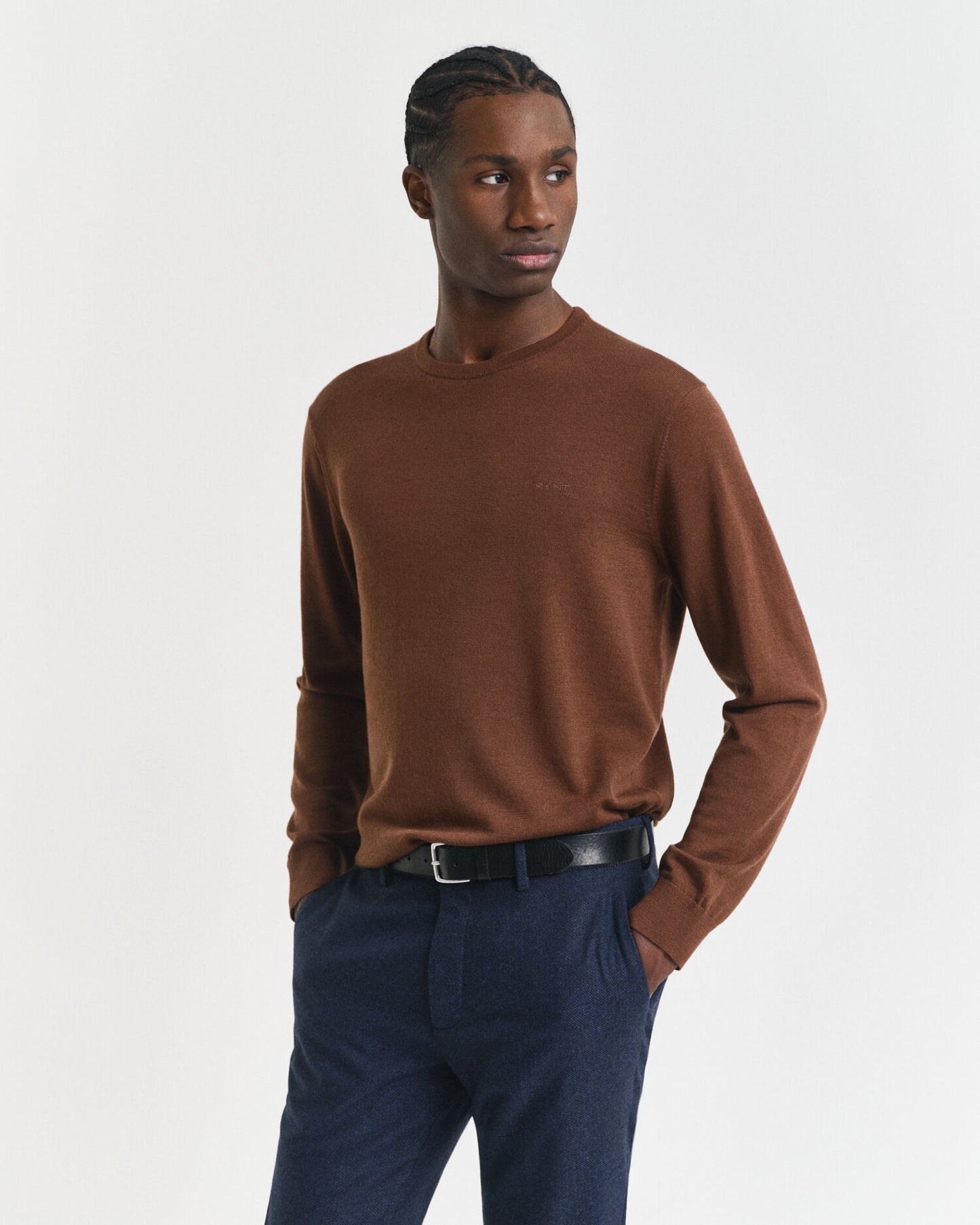 Pull ras du cou en laine mérinos extra fine