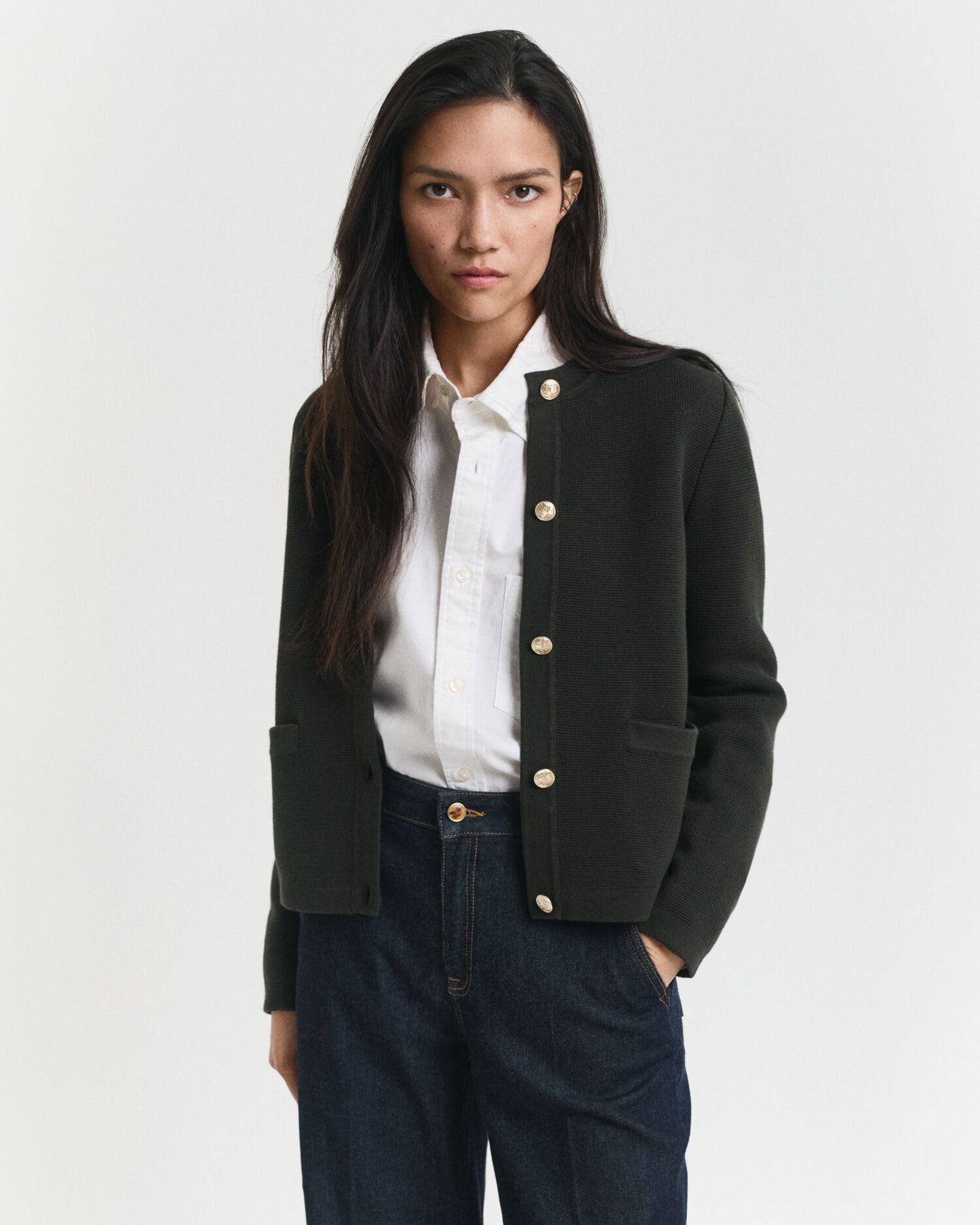Cardigan en maille contrastante