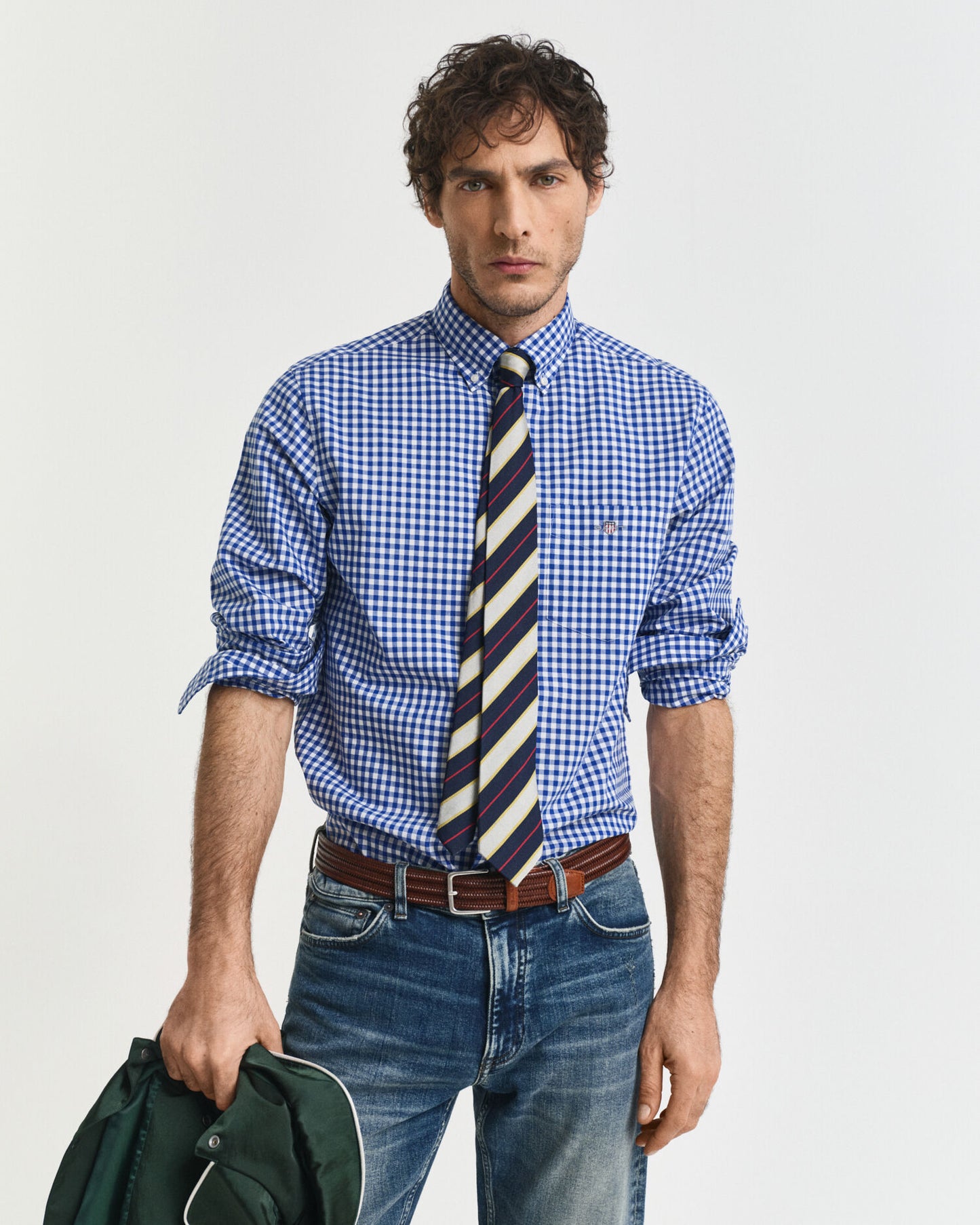 Regular Fit Klassisches Gingham Popeline Hemd
