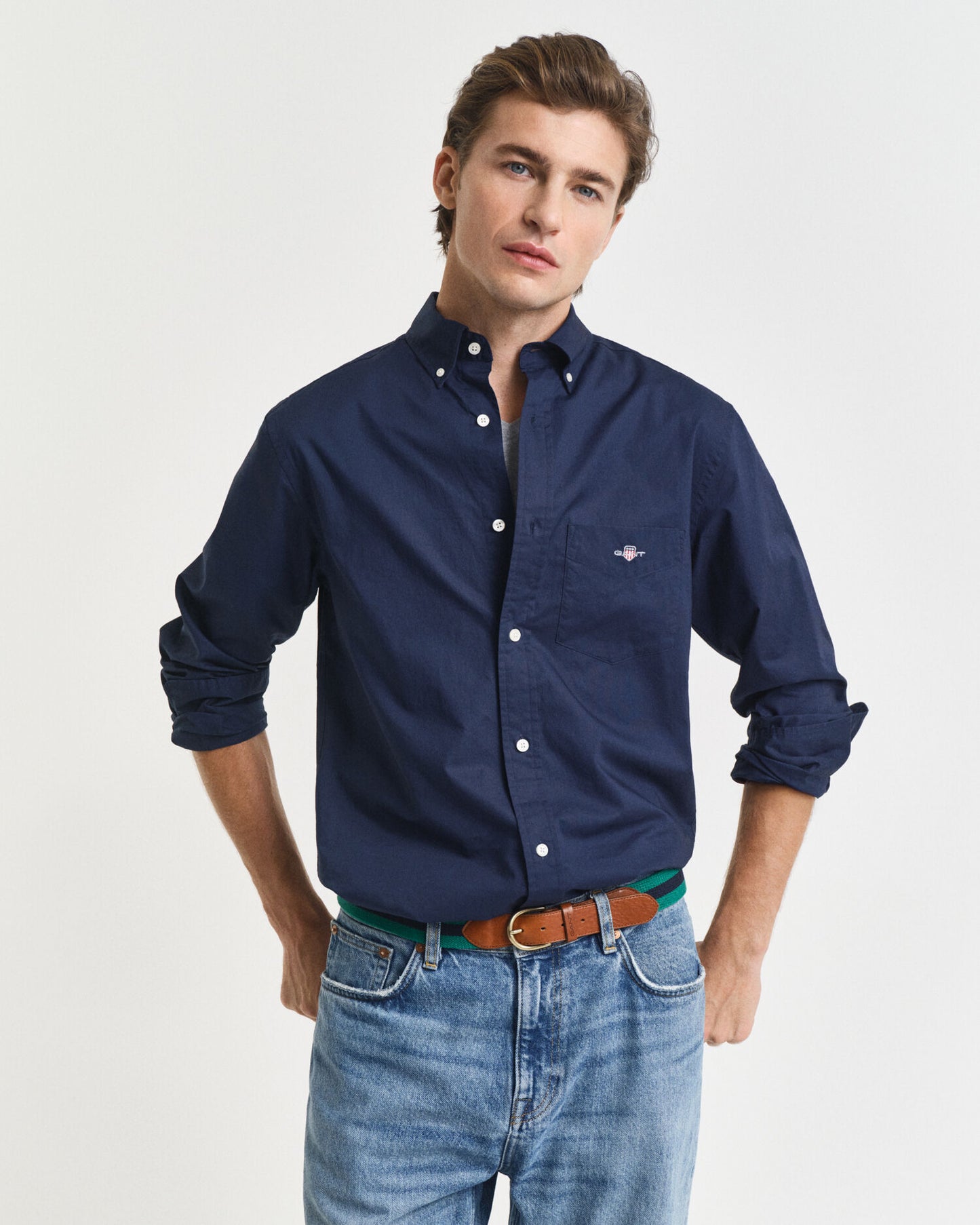 Chemise classique popeline coupe droite