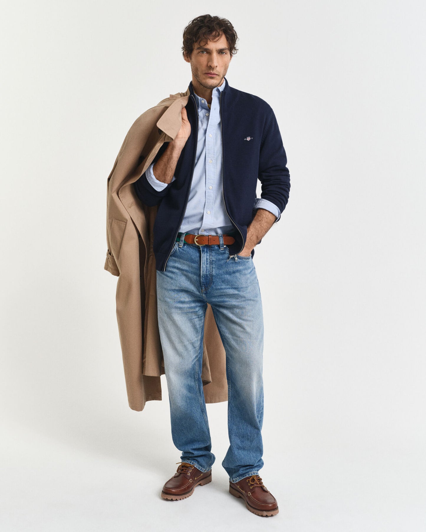 Casual Cotton Zip Cardigan